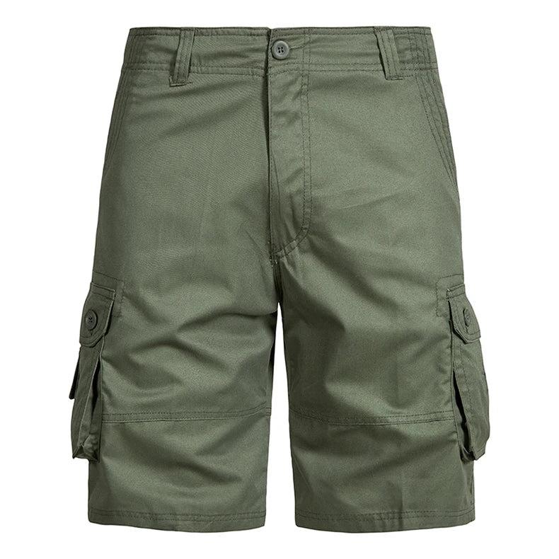 Men's Shorts Loose Large Size Multi-Pocket Overalls Summer Cotton Comfortable Short Pants Outdoor Casual Sports Beach Pants
