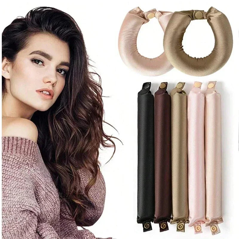 Heatless No Heat Hair Rollers Satin Curling Rod Soft Curlers Sleeping Flex Rods Styling Tools