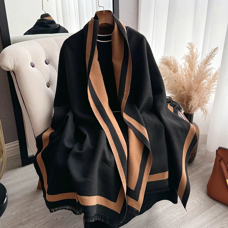 Warm Luxury Women Cashmere Scarf Shawl Wrap Plain color