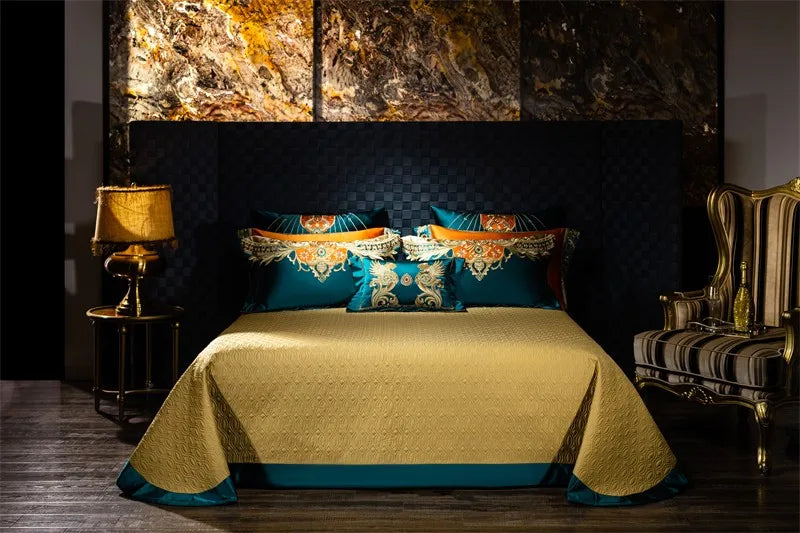 Royal Luxury Bedding Embroidery Duvet Comforter Cover Set 4/6/10Pcs