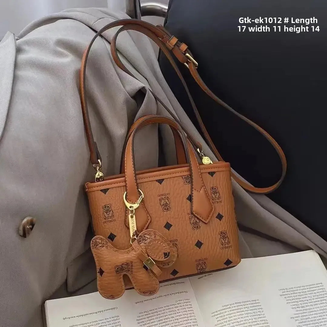 Fashionable Versatile Women's Handbag Shoulder Bag Soft Polyester Fiber Lining Zipper Closure