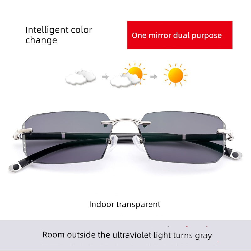 Anti-Radiation Glasses Men's Plain Anti Blue-Ray Finished Products Watch Mobile Phone with Myopia Frameless without Degrees Eye Protection