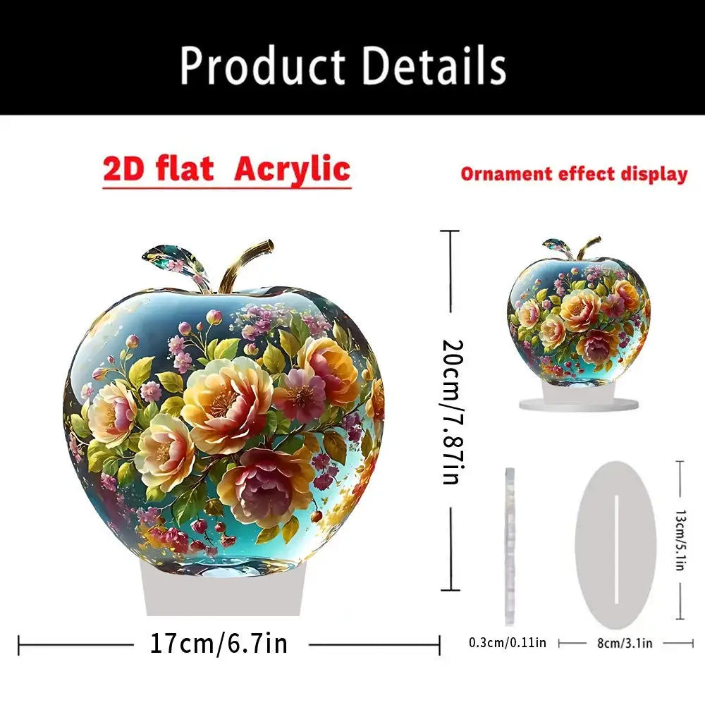 Acrylic Crystal Glass Apple Table Ornament Decoration