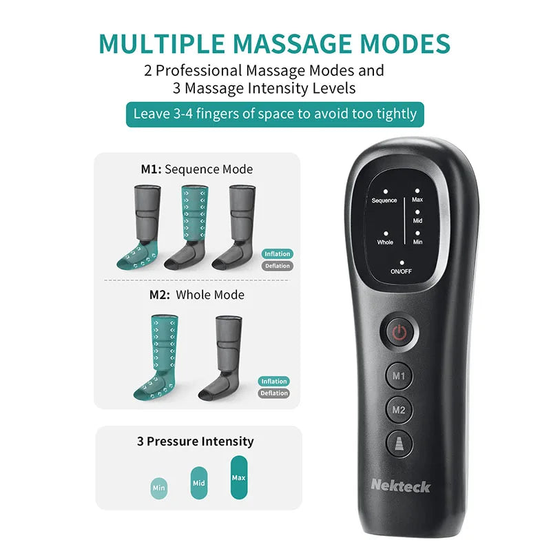 Leg Massager Air Compression Calf Wrap for Blood Circulation and Relaxation Lymphatic Drainage