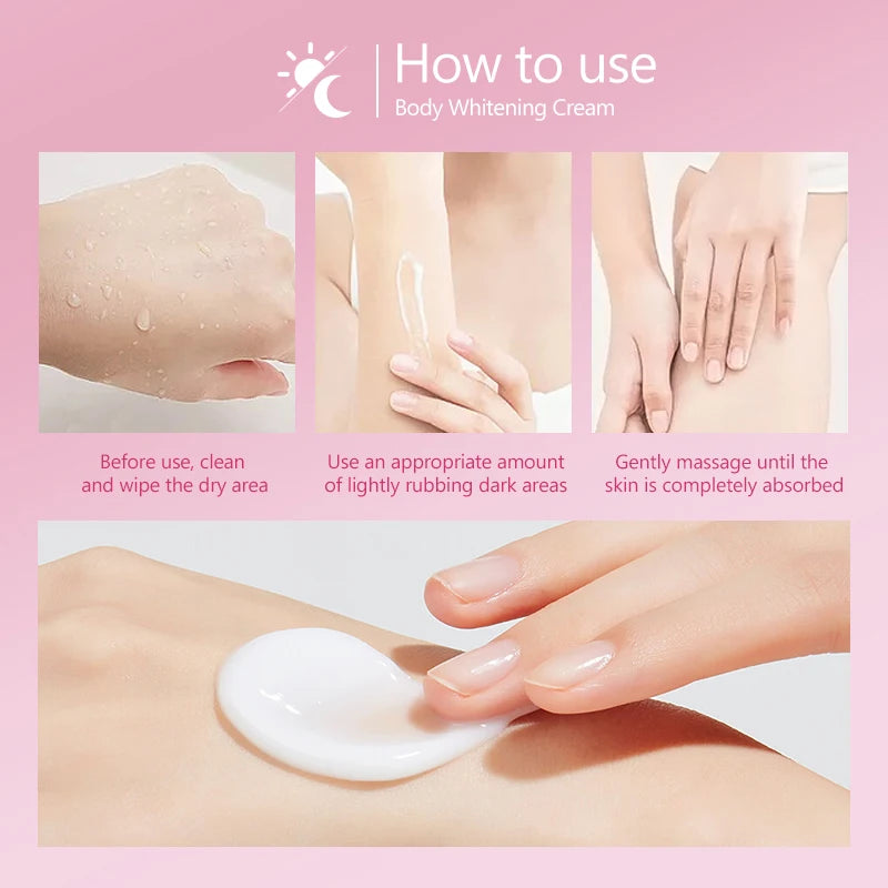 Collagen Skin Whitening Cream Dark Spots Removal Body Lotion Underarm Armpits Intimate Areas Bikini Lightening Cream Body Care