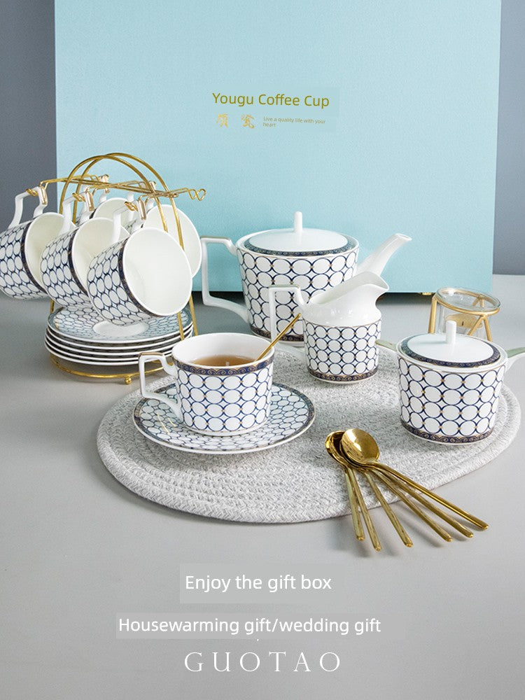 Exquisite Luxury Ceramic British Bone China Coffee Cups and Saucer