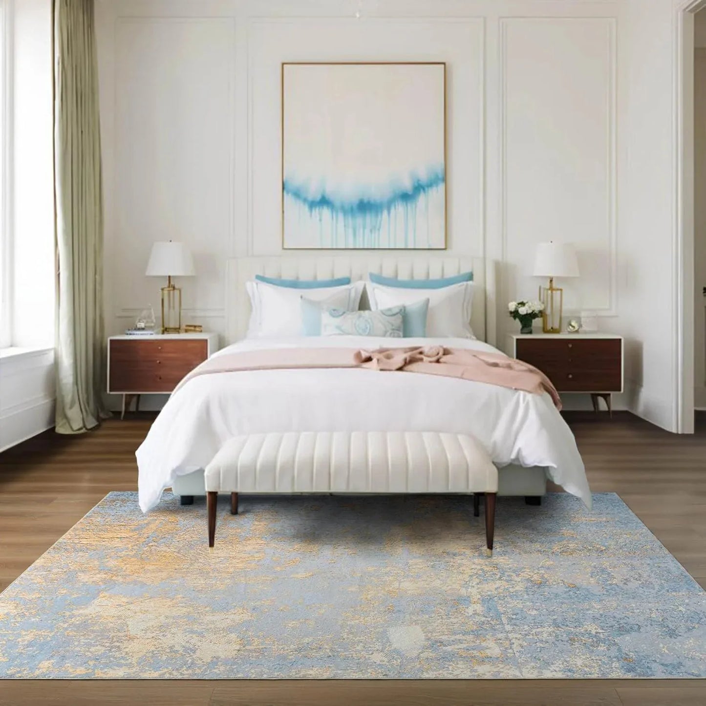 Faux Cashmere Printed Soft Modern Rugs