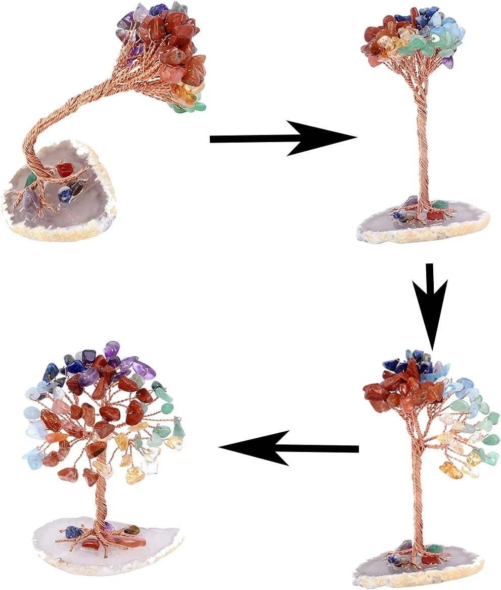 Mini Natural Crystal Stone Tree for Prosperity