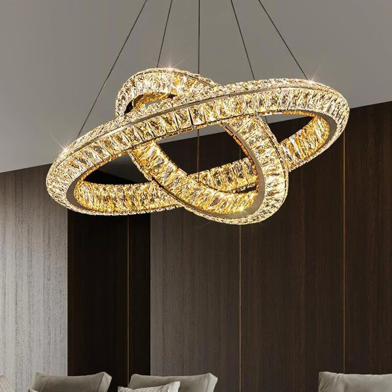 Luxury Crystal LED Pendant Indoor Chandelier Light Villa Living Dining Room Bedroom Hotel