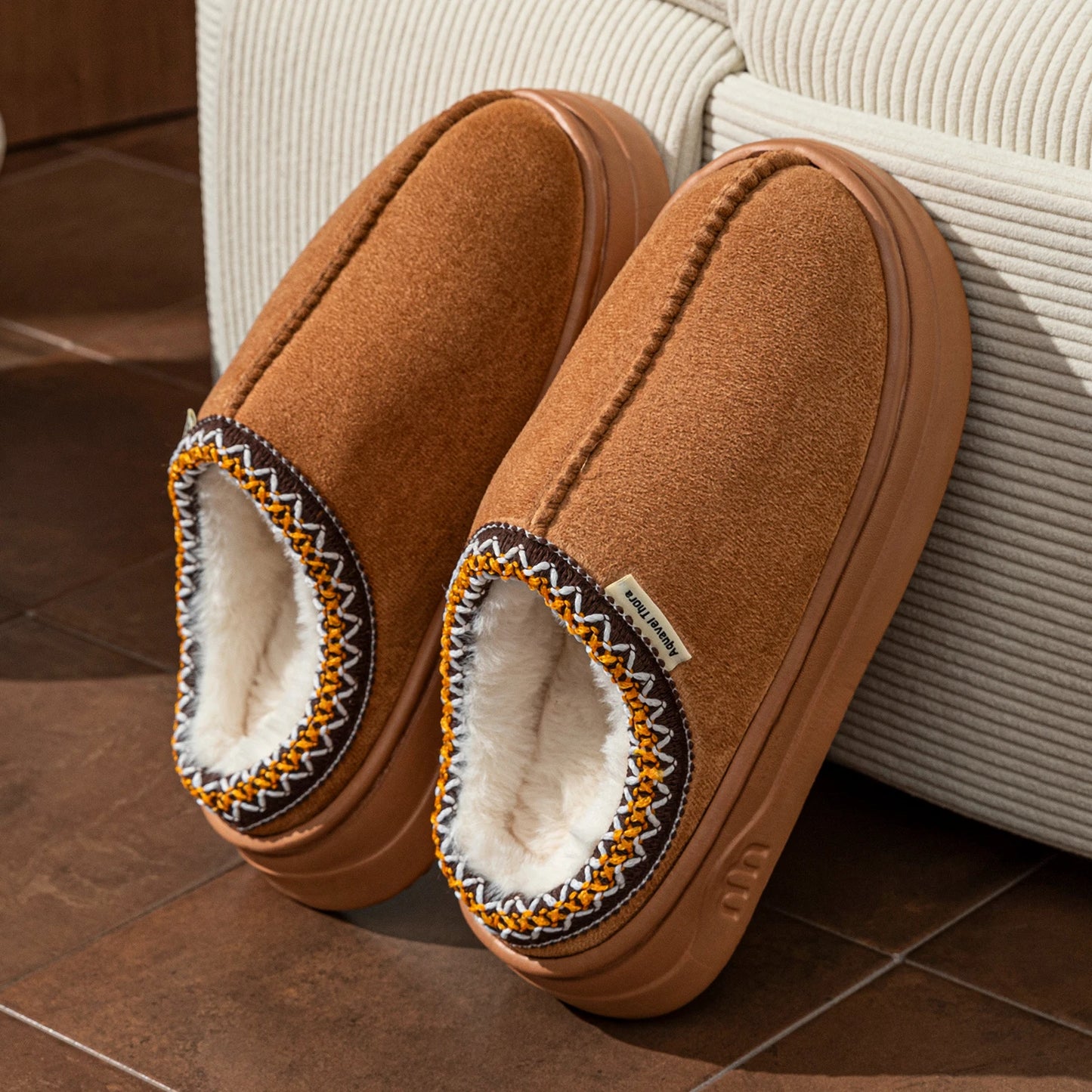 Winter Unisex Slippers Boots Fashion Fuzzy Fur Anti-slip Soft Sole Outdoor Indoor Comfort