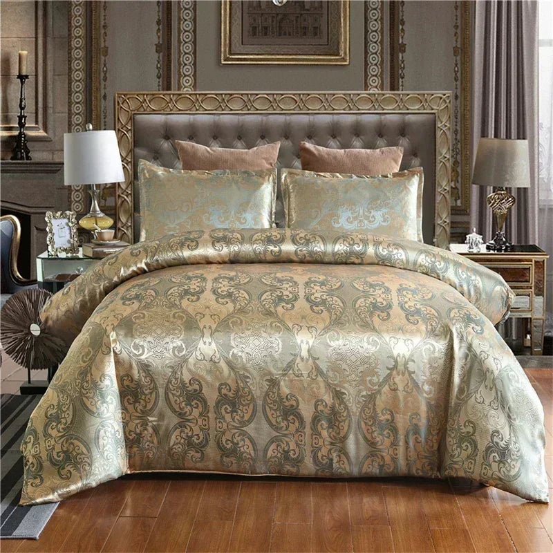 High End Jacquard Luxury European Duvet Cover Set Satin