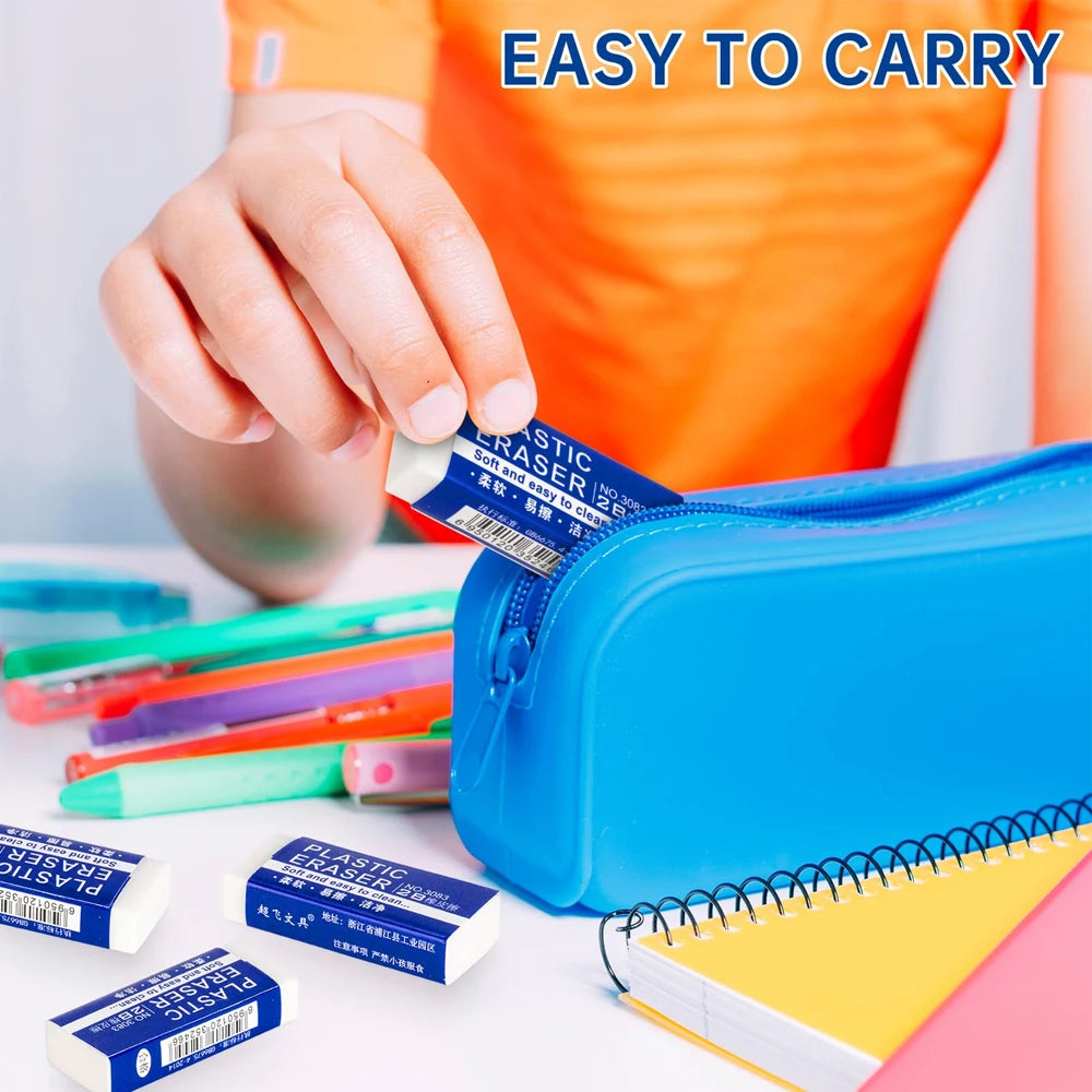 1-90Pcs 2B Pencil Erasers Soft Large PVC Rubber Eraser for School Office Kids Drawing