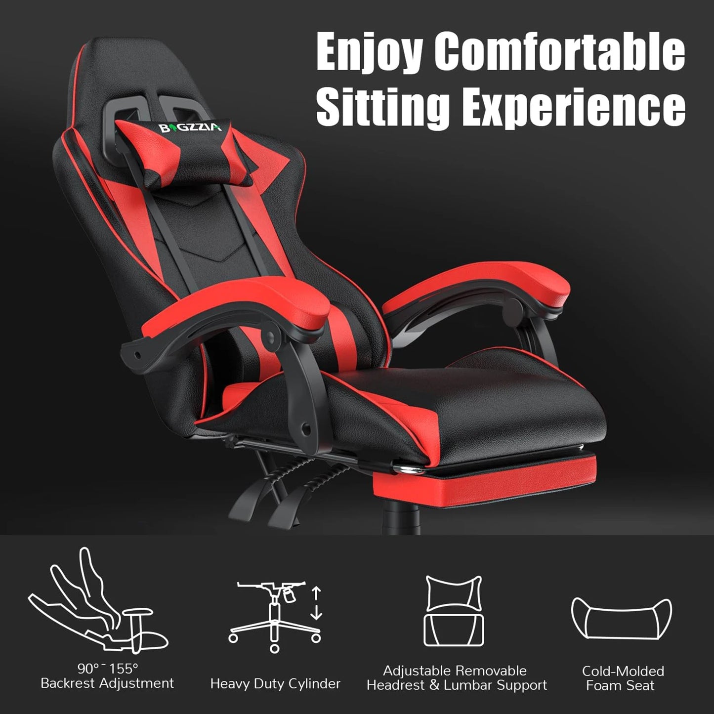 Ergonomic Computer chair with Lumbar Cushion Headrest