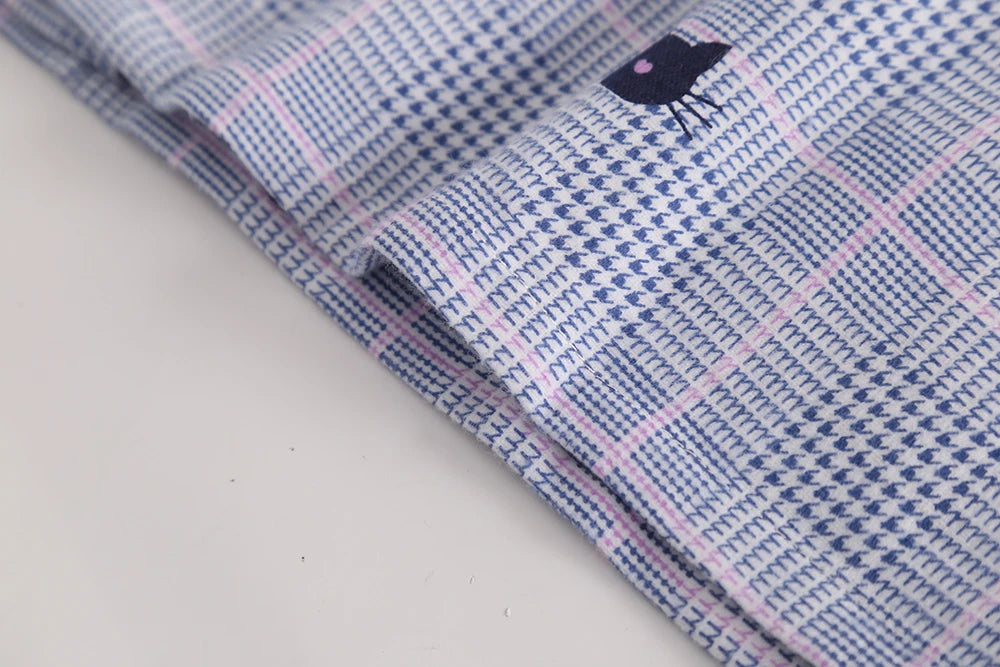 Plaid Design Multi Colors Warm Cotton Flannel Long-sleeved Trousers Pajamas Set for Men