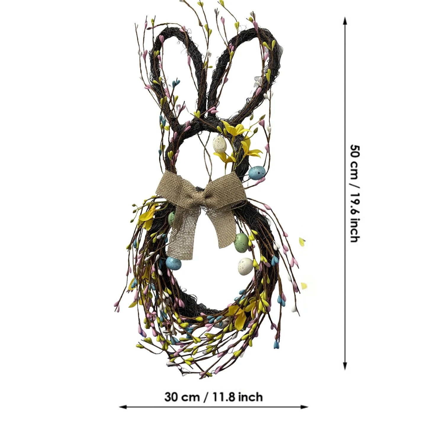 Bow Ribbon Easter Eggs Wreath Front Door Decor