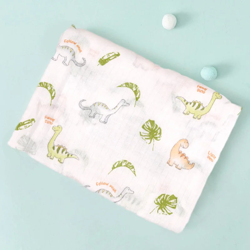 110cm Baby Swaddle Blanket Wrap Burping Clothes Dual Layers Muslin Blankets Boy Girl Organic Soft Cotton