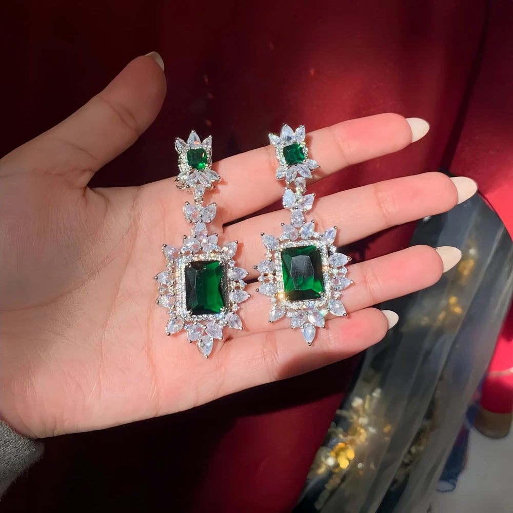 Luxury Jewelry Set Zircon High Quality Necklace Earrings Set Adjustable Banquet