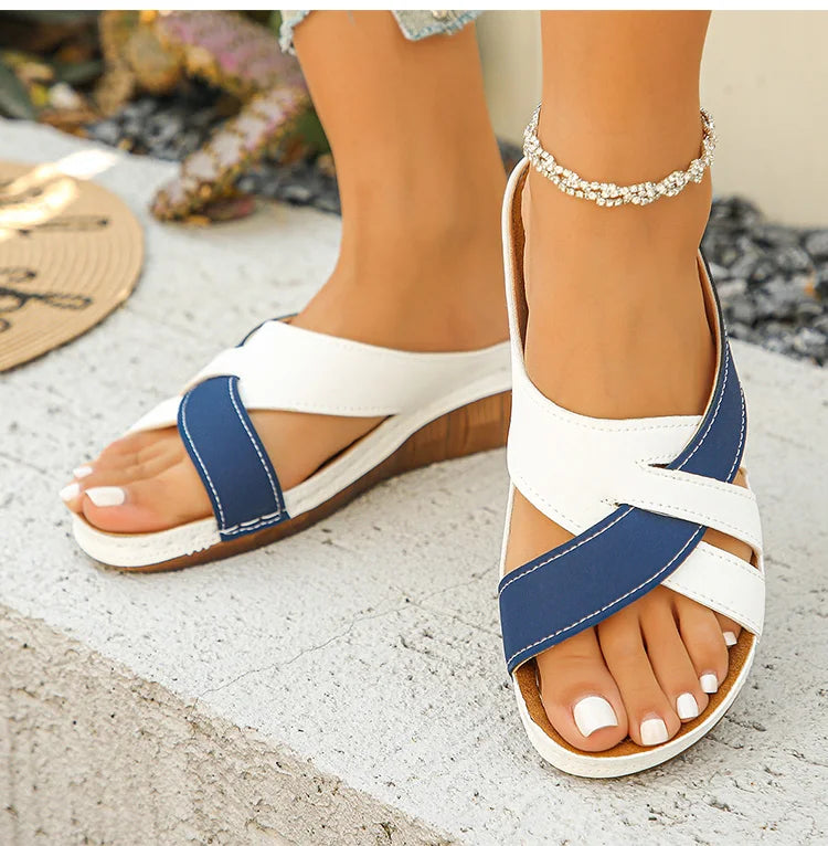 Women's Mix Color Wedges Heeled Sandals