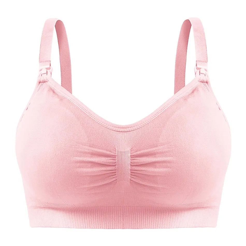 Breastfeeding Bra Upper Buckle Wirefree Seamless Postpartum Removable Chest Pad