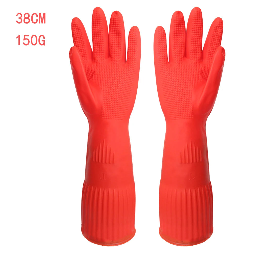 1Pair Lengthen Dishwashing Cleaning Silicone Gloves