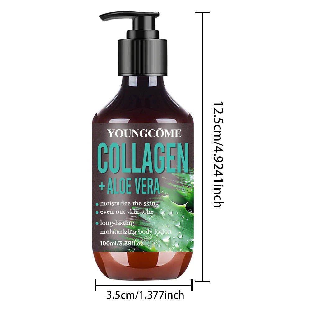 Aloe Vera Collagen Hydrating Body Lotion Improve Tighten Deep Moisturize Fade Fine Lines