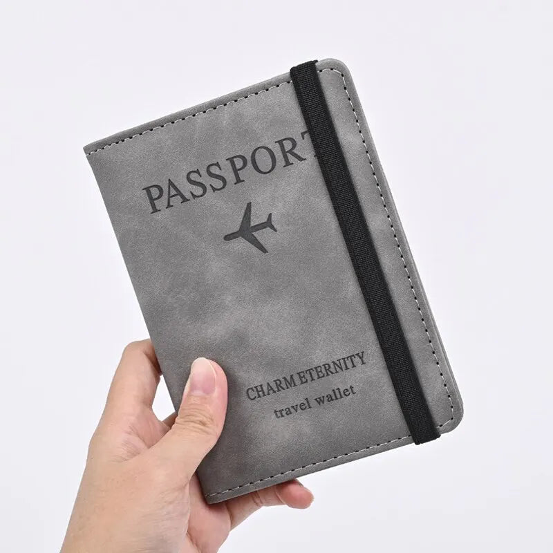 Men Leather Travel Wallet Passport Purse