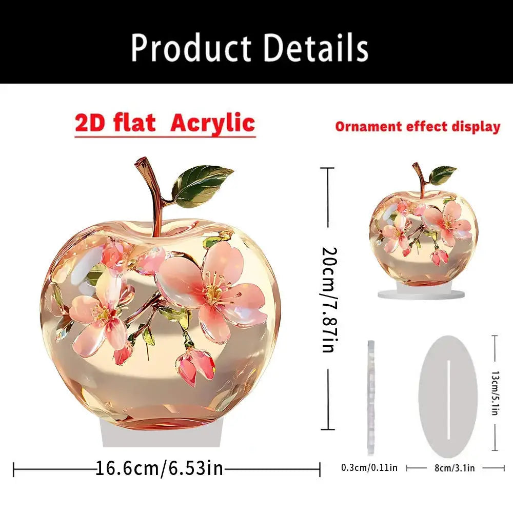 Acrylic Crystal Glass Apple Table Ornament Decoration