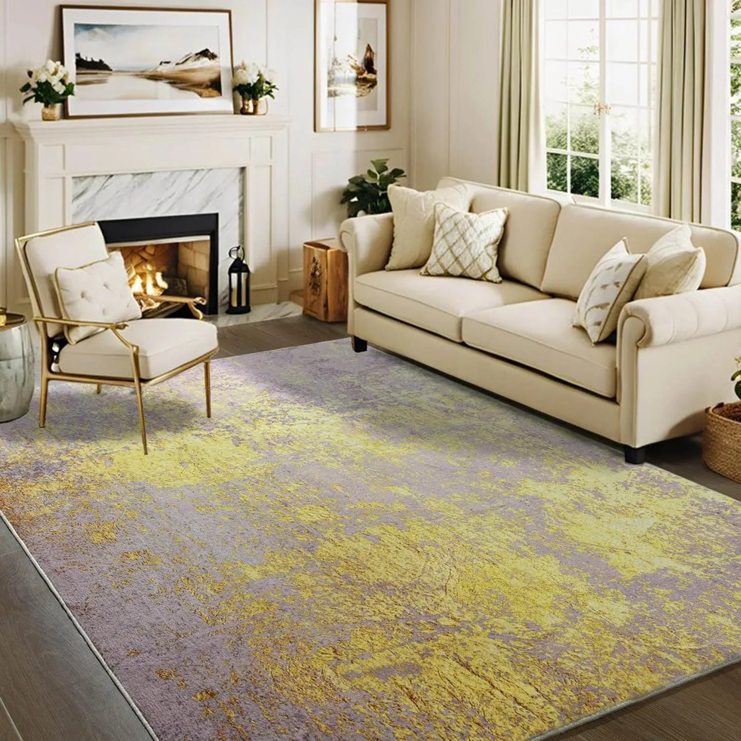 Faux Cashmere Printed Soft Modern Rugs