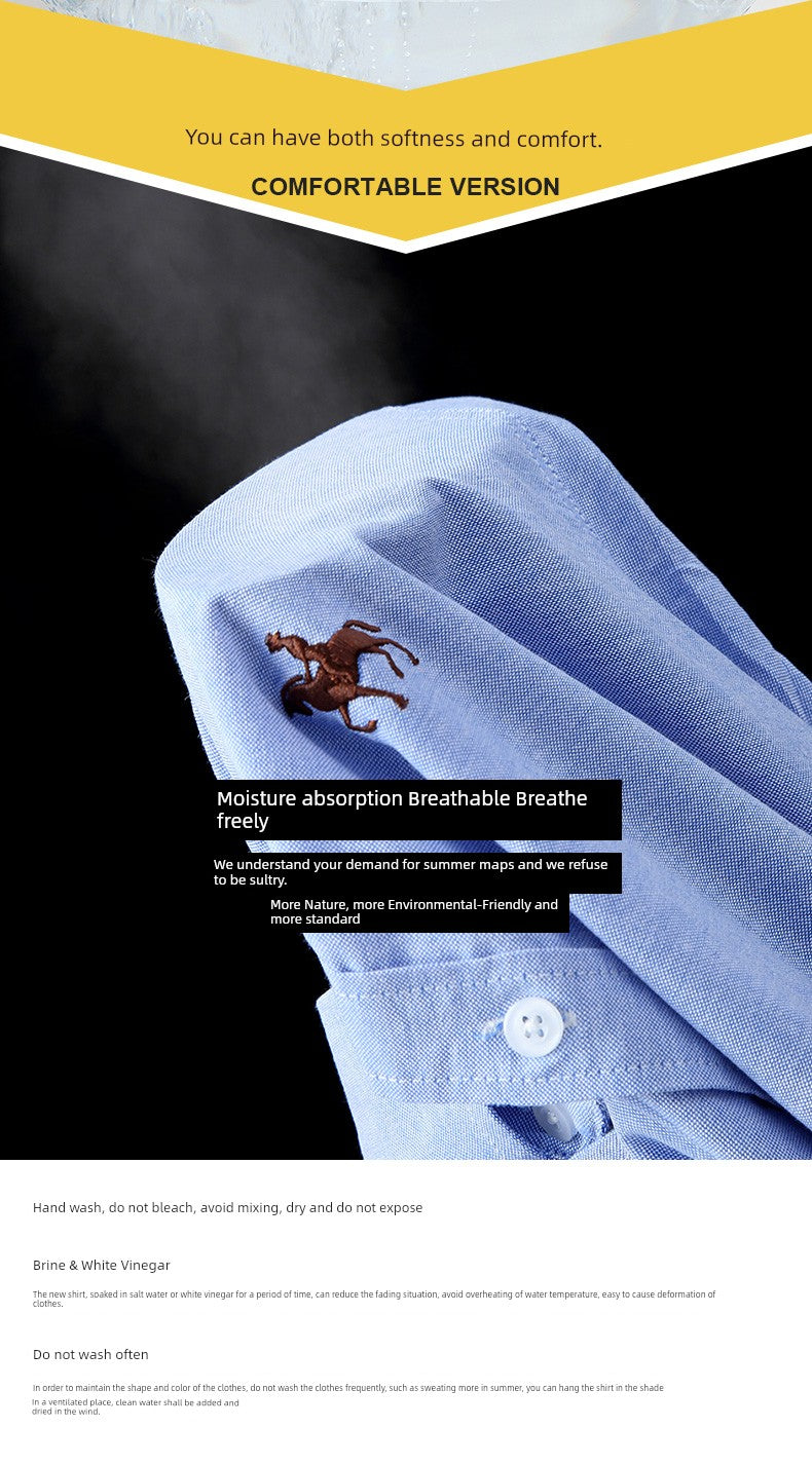 Casual Oxford Men's Short-Sleeved Dress Shirts