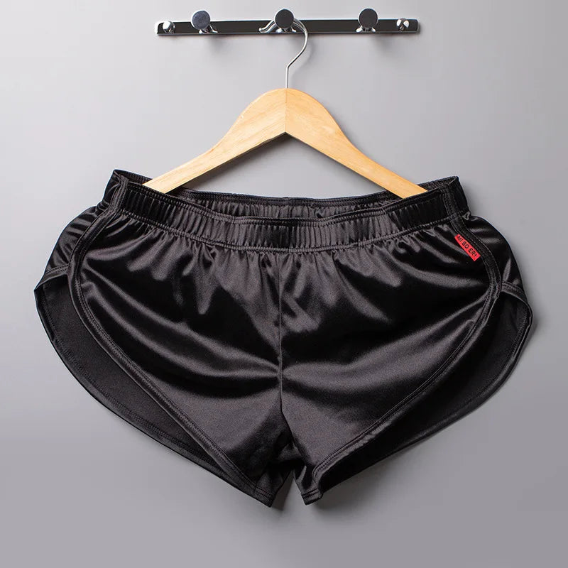 1 PCS Men's Sexy Pajamas Boxer Shorts Smooth Silk Underwear