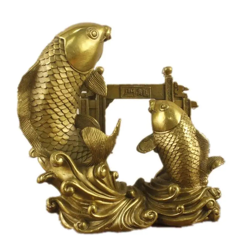 Copper Fish Leaping Dragon Gate Decoration Copper Feng Shui Home Decoration Carp Leaping Dragon Gate Metal Crafts