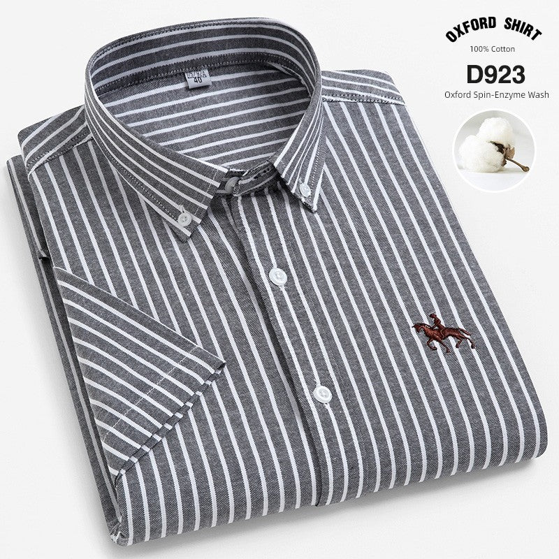 Casual Oxford Men's Short-Sleeved Dress Shirts