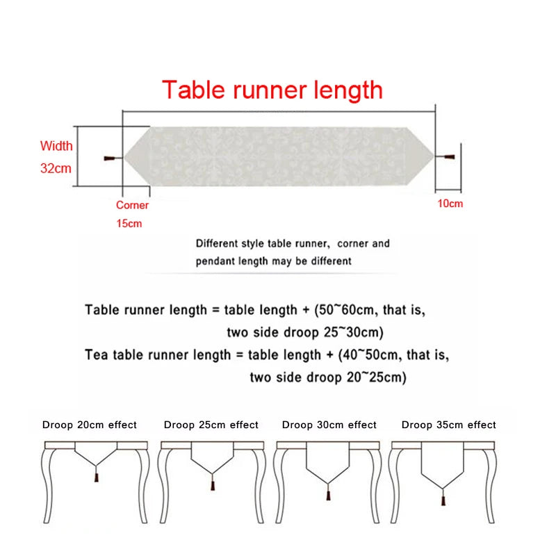 European Luxury Table Runner Multi Tassel Pendant Retro Decor