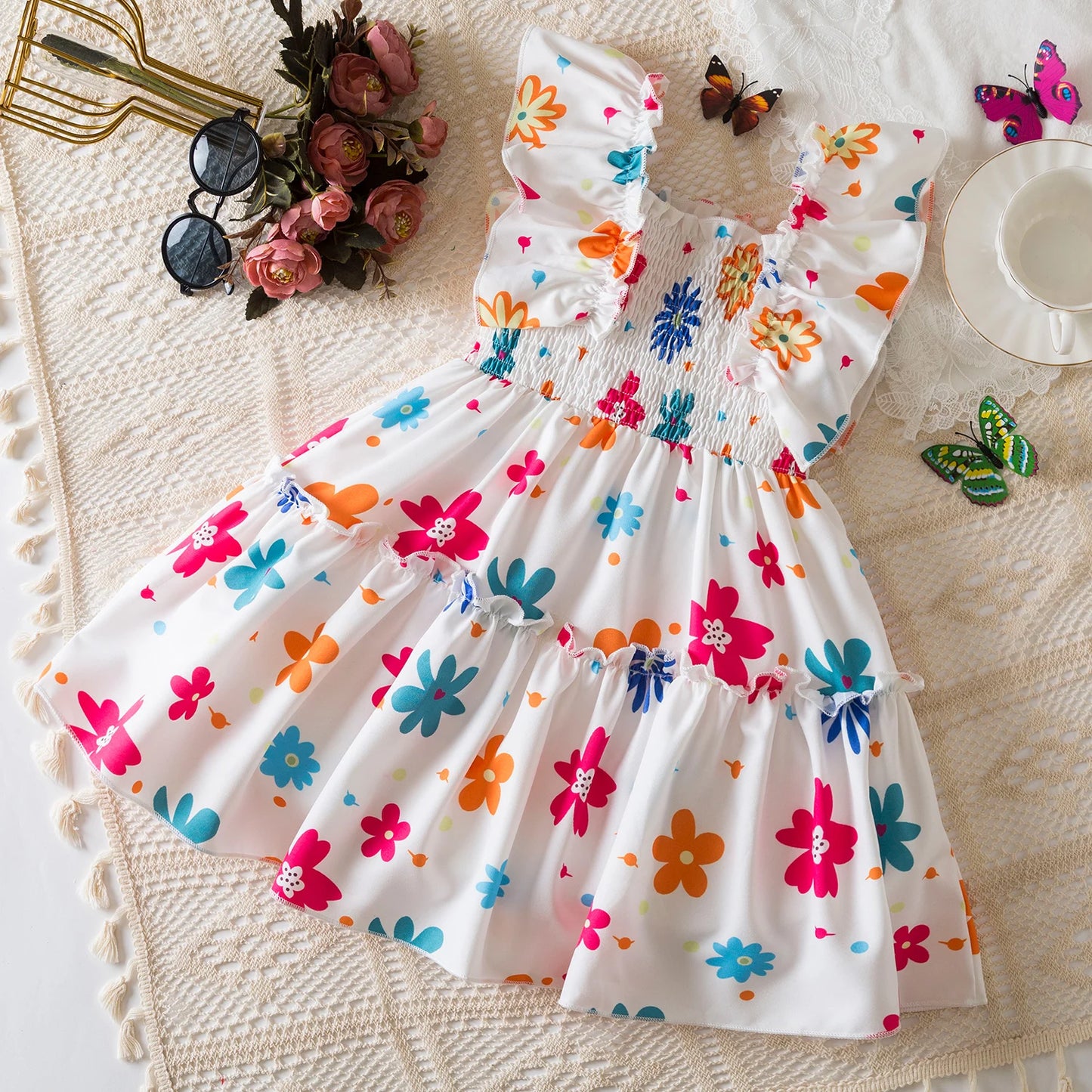 Colorful Summer Cool Refreshing Sweet Casual Dress 3-8 Years