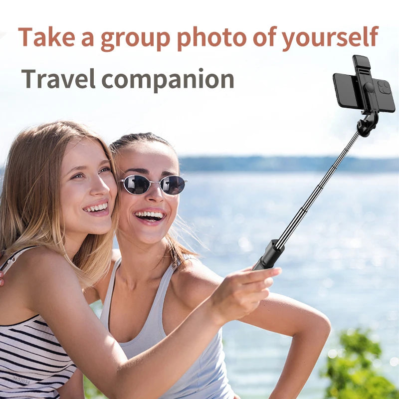 Wireless Bluetooth Selfie Stick Mobile Phone Holder Retractable Portable Mini Tripod With Fill Light Remote Shutter