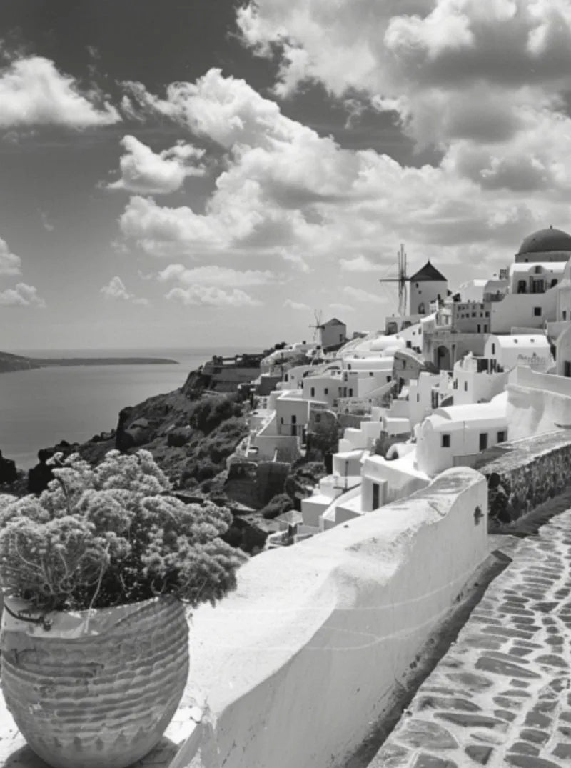Santorini Modern Landscape Posters Prints Canvas