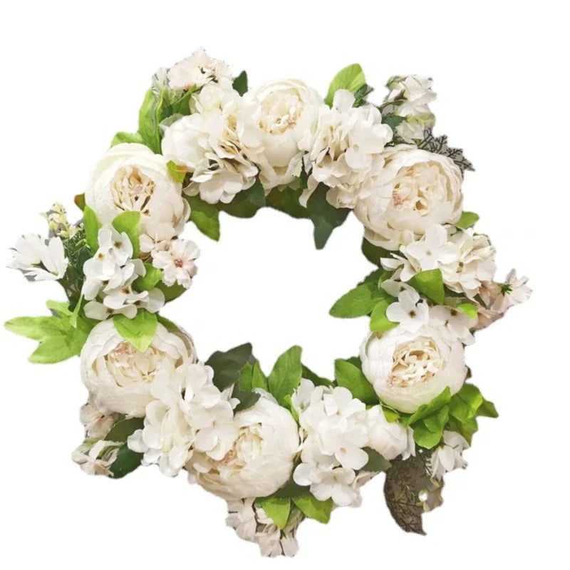Home Decor Artificial Peony Front Door Wreath