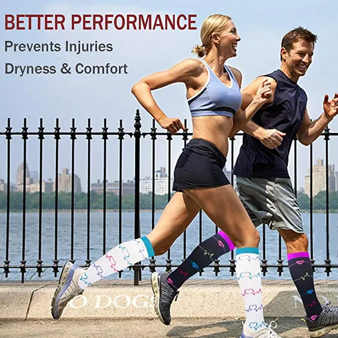 New Compression Socks Men Women Graduated 20-30 Mmhg Fit For Medical Edema Diabetes Varicose Veins, Running Compression Socks