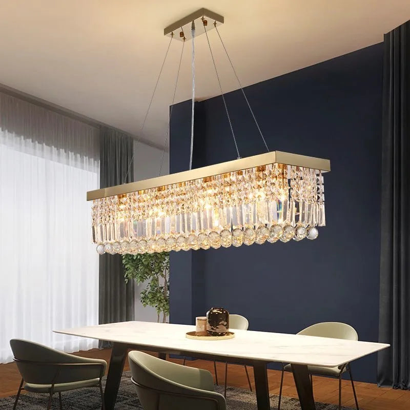 LED Crystal Chandelier Modern Dining Kitchen Hanging Pendant Lamp