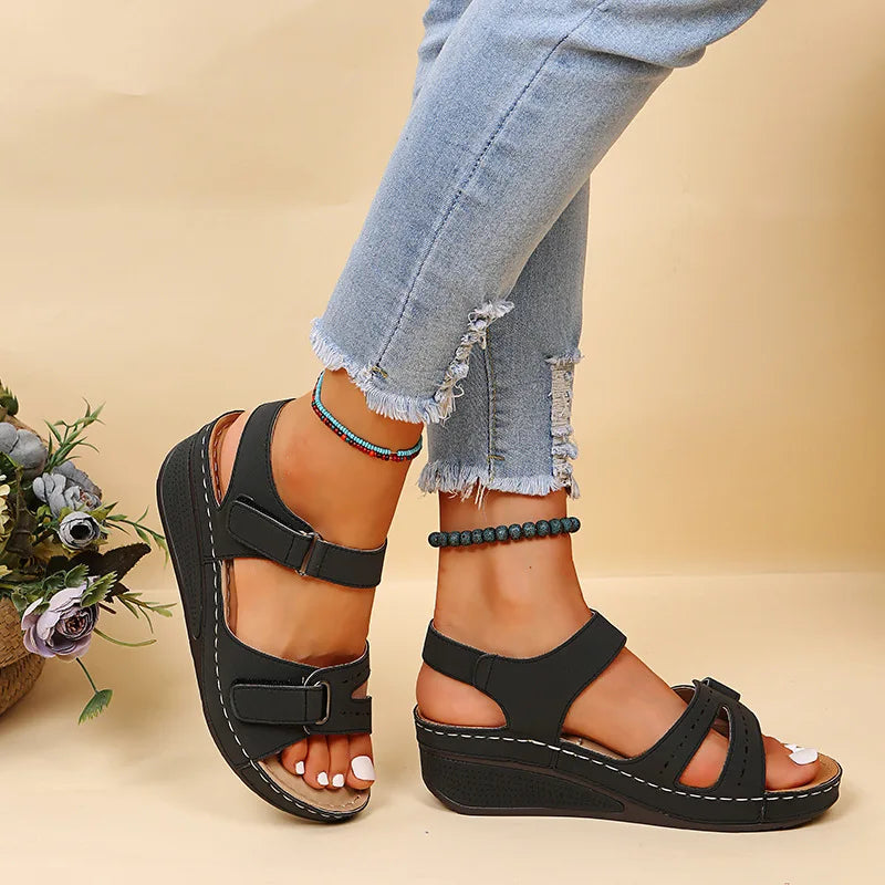 Women Soft Comfortable Stitching Sandals Open Toe