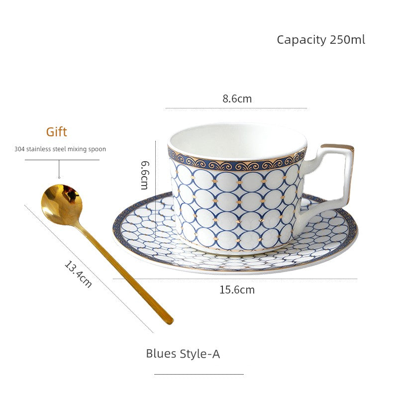 Exquisite Luxury Ceramic British Bone China Coffee Cups and Saucer