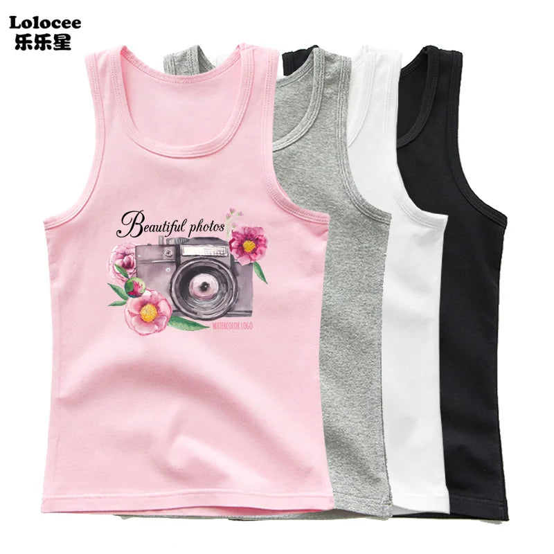 Girl Summer Pink Tanks Tops