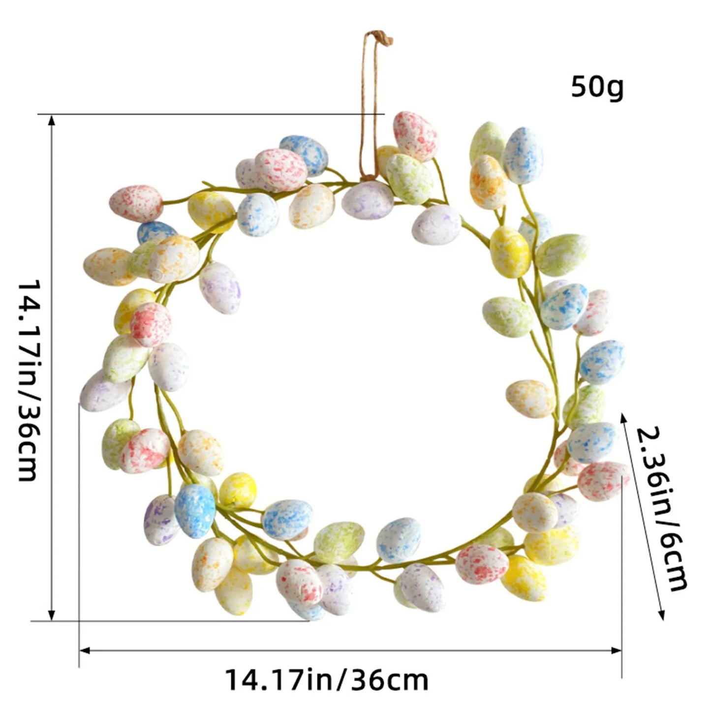 Bow Ribbon Easter Eggs Wreath Front Door Decor