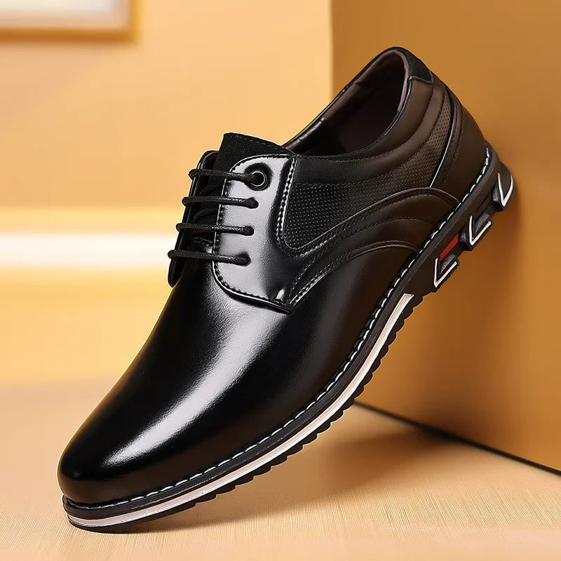 Elastic Band Leather Shoes for Men