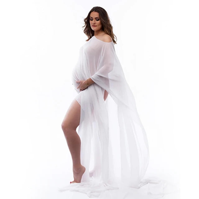 Silk Gown Maternity Photography Dress Chiffon Cloak