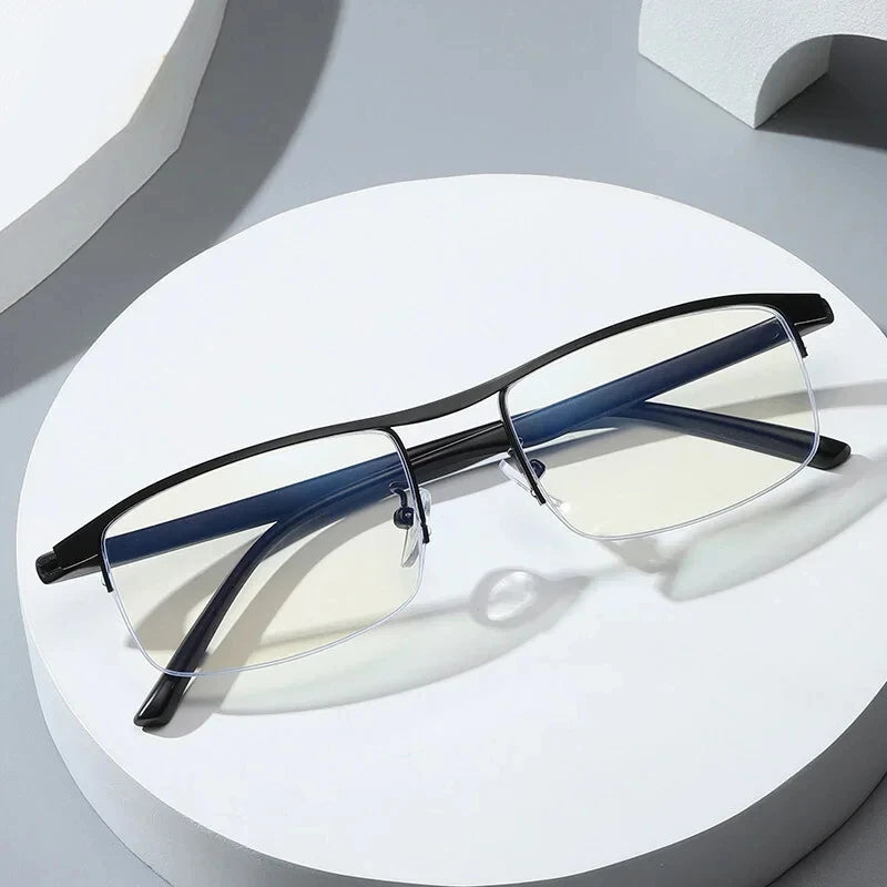 Unisex Progressive Multifocal Reading Glasses Anti-Blue Light Half Frame