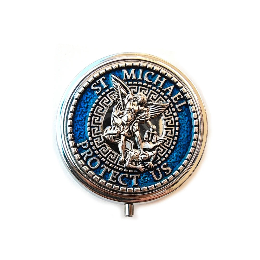Retro Metal Guadalupe Holy Grail Saint Benedict Rosary Gift Box
