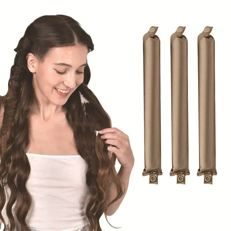 Heatless No Heat Hair Rollers Satin Curling Rod Soft Curlers Sleeping Flex Rods Styling Tools