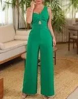 Women's Jumpsuit Solid Color Suspenders Sleeveless Wide Leg Straight Pants