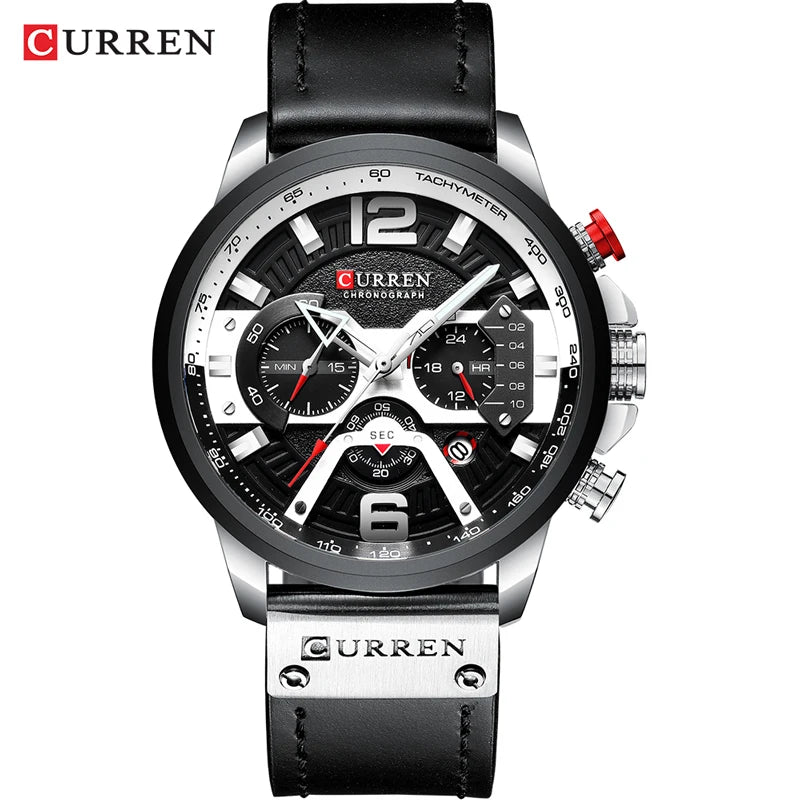 Men's Casual Luxury Military Sport Watch Leather Wrist